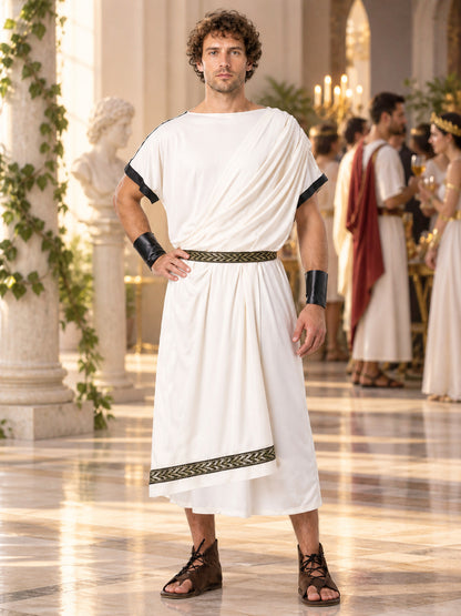 Ancient-Style Carnival Costume with Draped Tunic lifestyle view