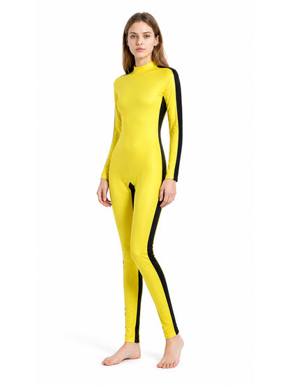 Yellow Cosplay Jumpsuit with Black Stripes Costumes detail