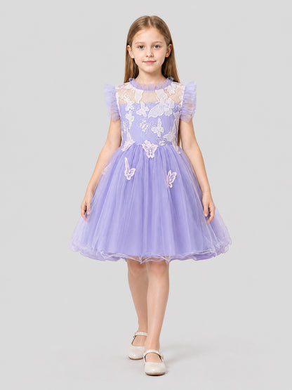 Festive Dress with Full Skirt, Flowers, and Butterflies Costume Dresses detail