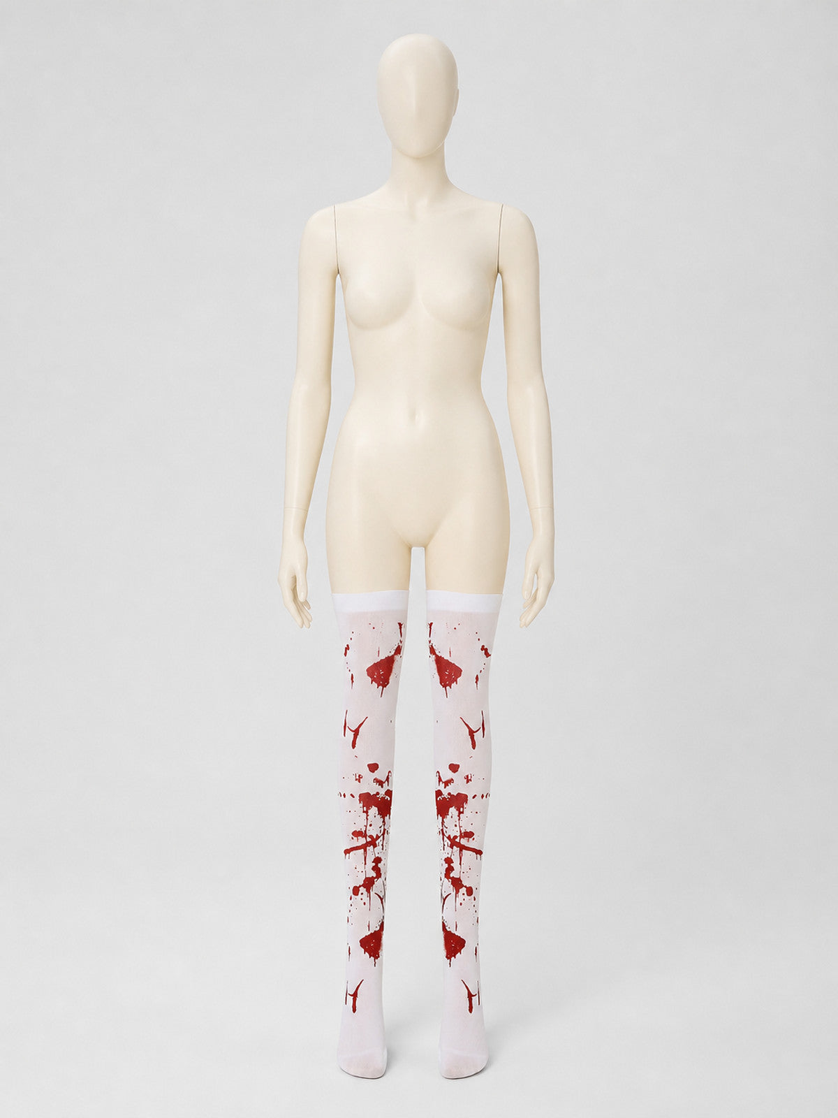 White Long Socks with Red Blood Splatter, Pair product detail