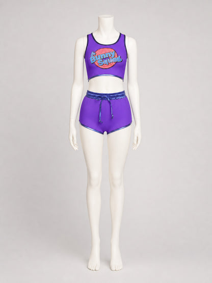 Sports Set: Cropped Top and Shorts, Purple product detail