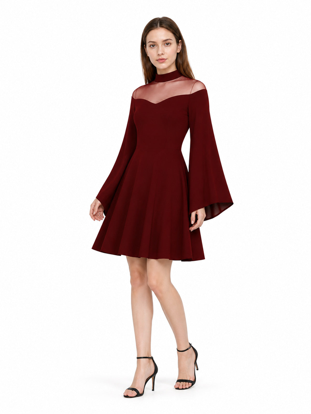 High-Neck Dress with Flared Sleeves Costume Dresses detail