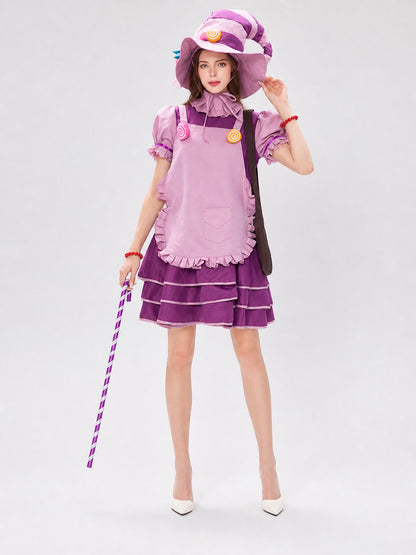 Witch Costume with Hat and Collar for Halloween Costume Headwear detail