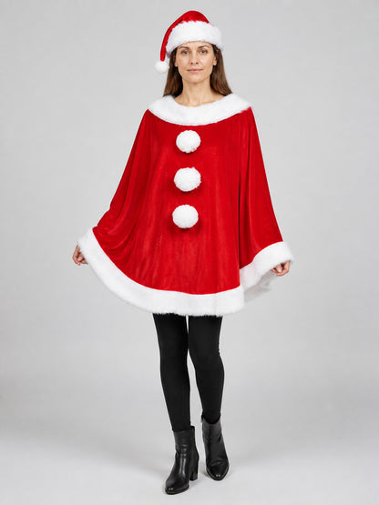 Christmas Cape with White Trim Costume Capes detail
