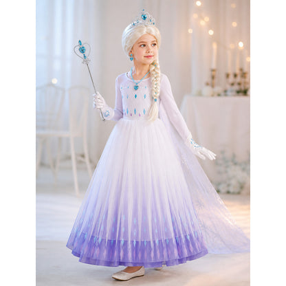 Purple Snow Princess Carnival Costume for Cosplay lifestyle view