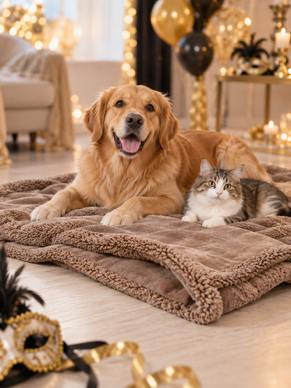 Reversible Pet Blanket with Edging lifestyle view