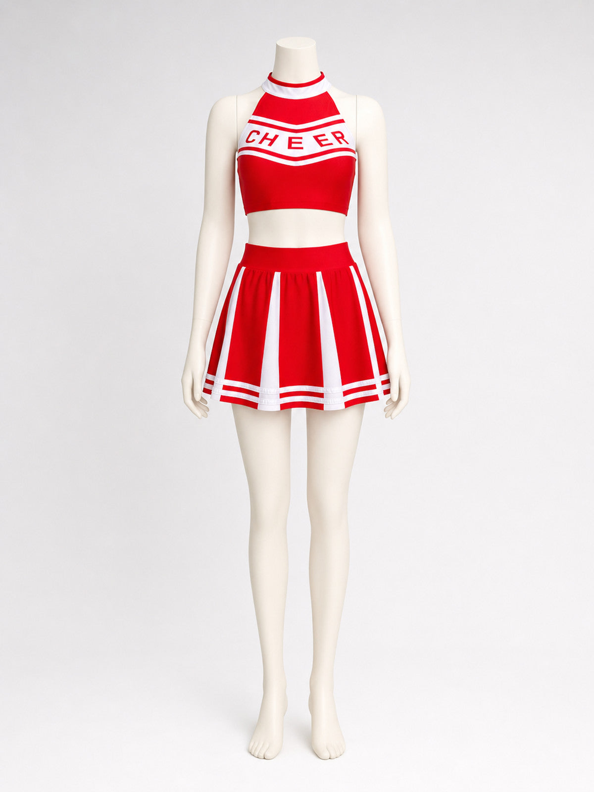 Stage Costume: Red Top and Skirt with White Stripes