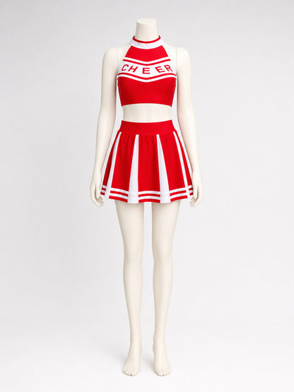Stage Costume: Red Top and Skirt with White Stripes