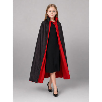 Long Black and Red Gothic Carnival Cloak