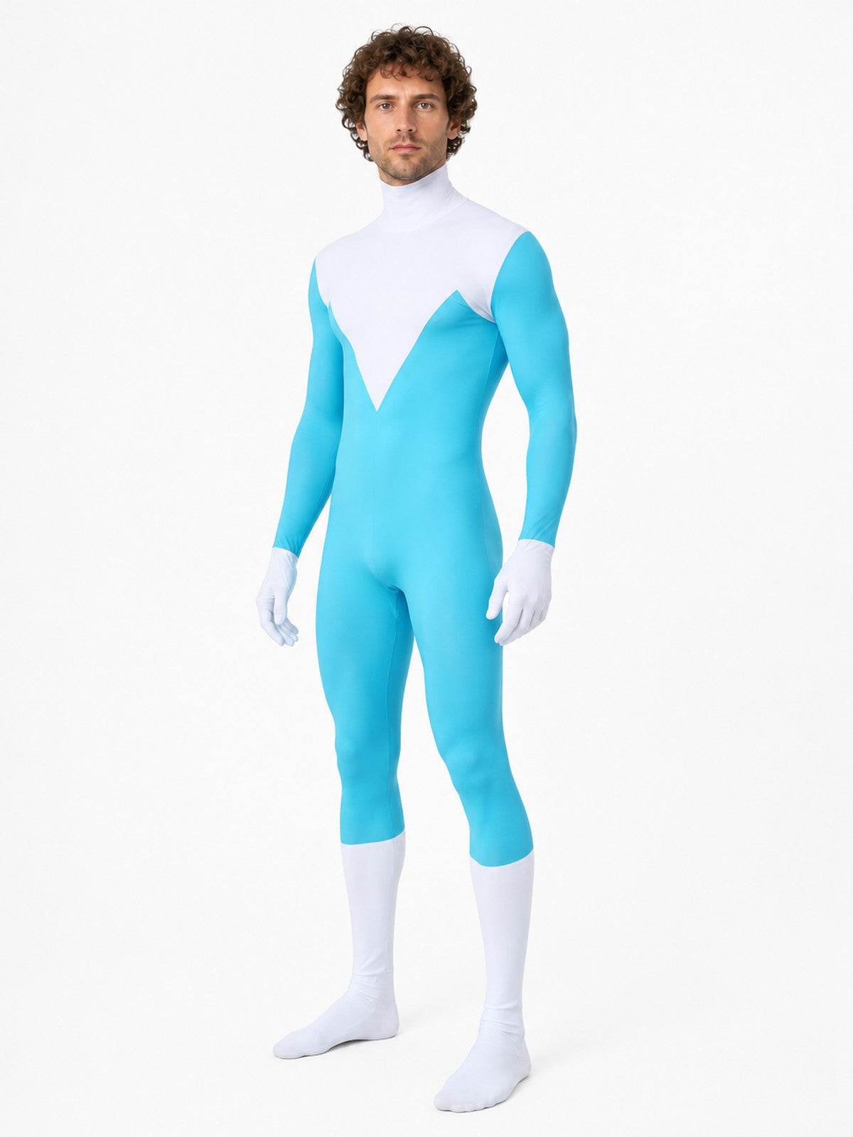 Hooded Superhero Cosplay Jumpsuit Costumes detail