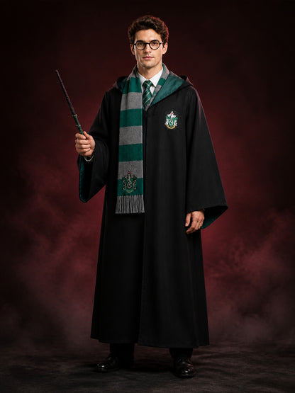 Slytherin Wizard Costume, Hooded Cloak for Cosplay