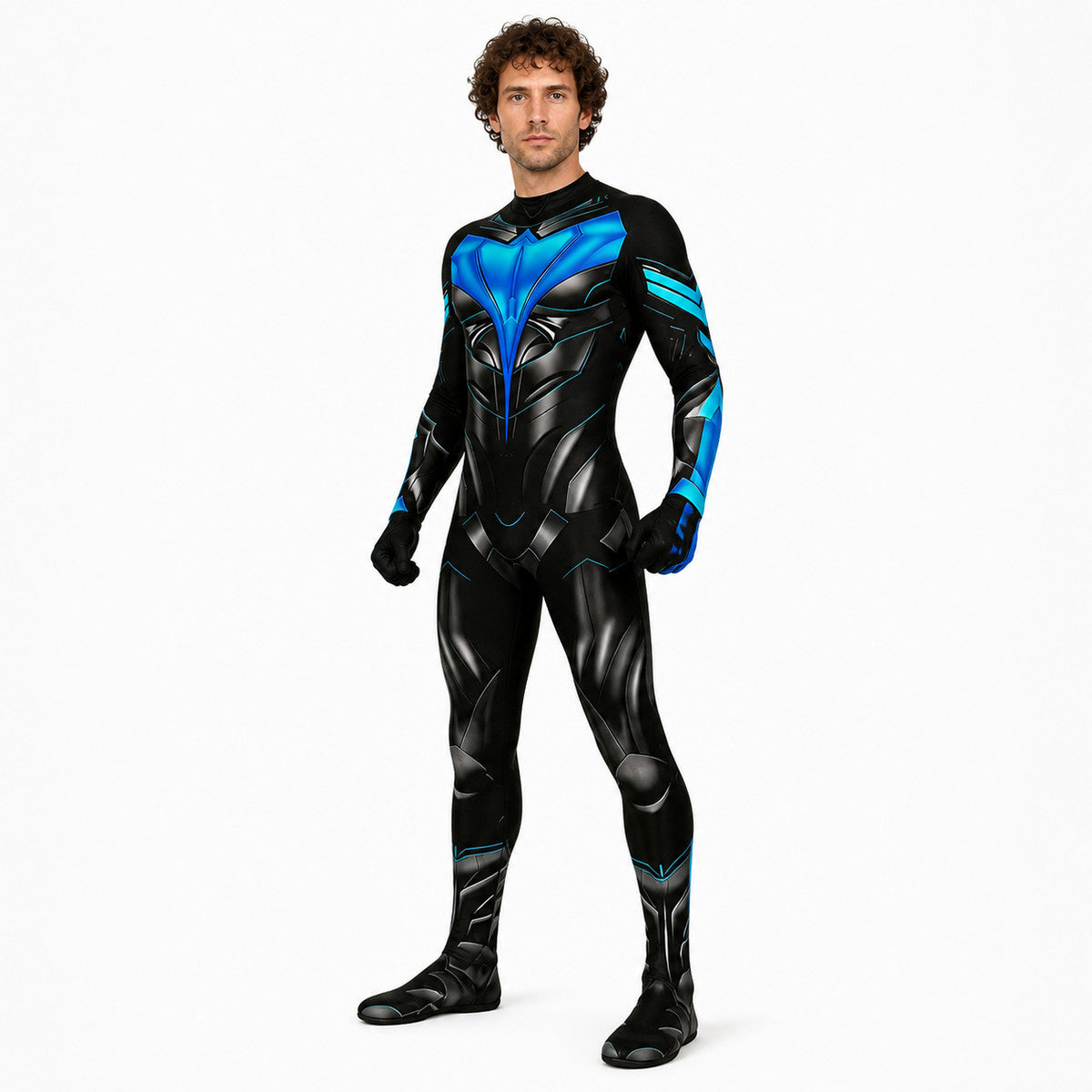 Nightwing Muscle-Print Jumpsuit for Cosplay lifestyle