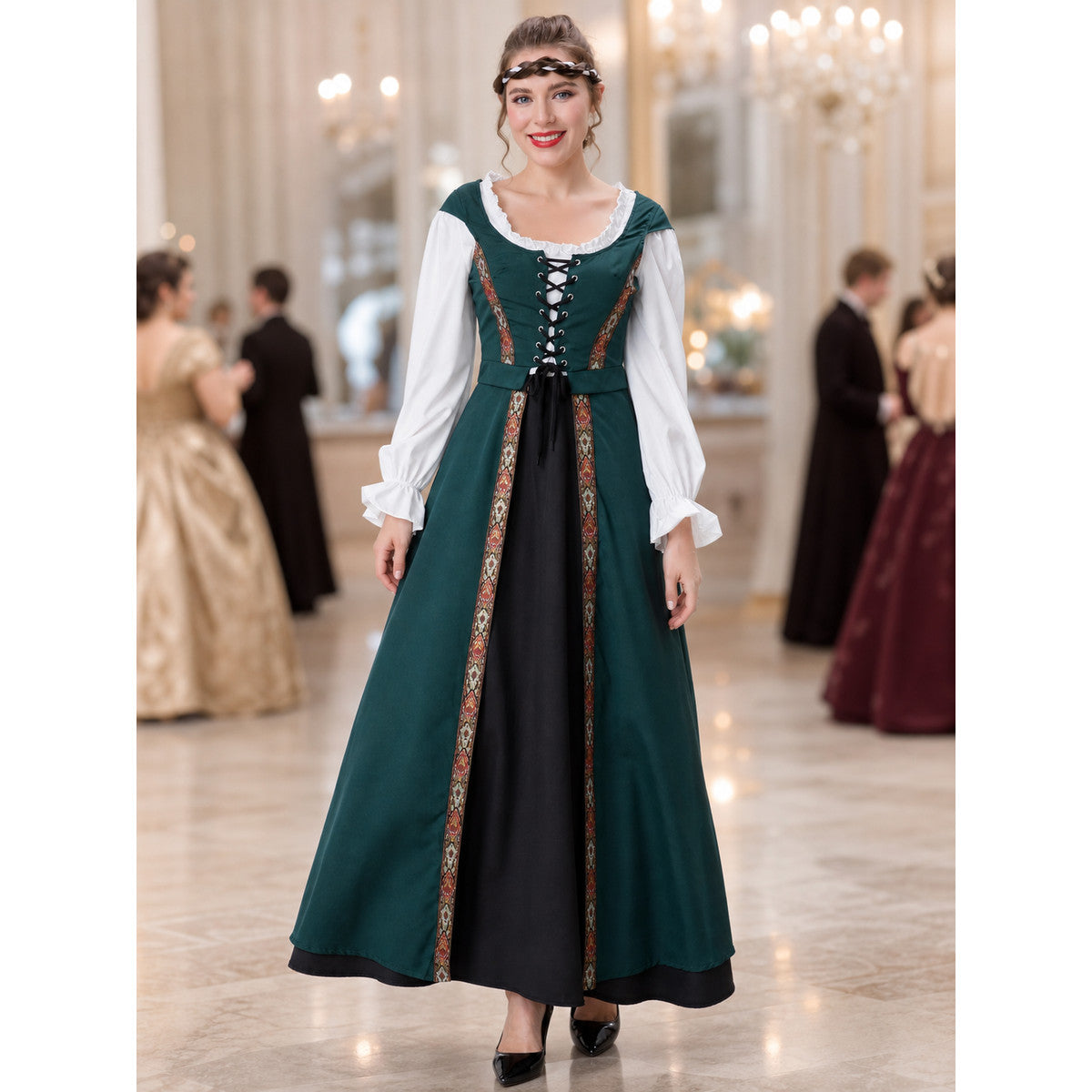 Medieval Costume Dress for Cosplay and Stage