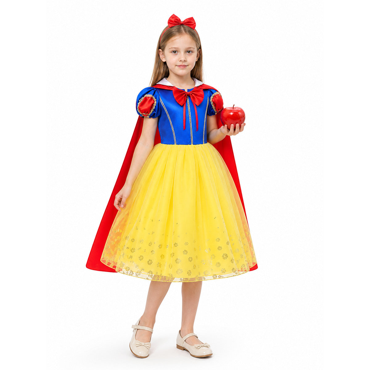 Snow White Children's Costume with Cape and Wig Costume Capes detail