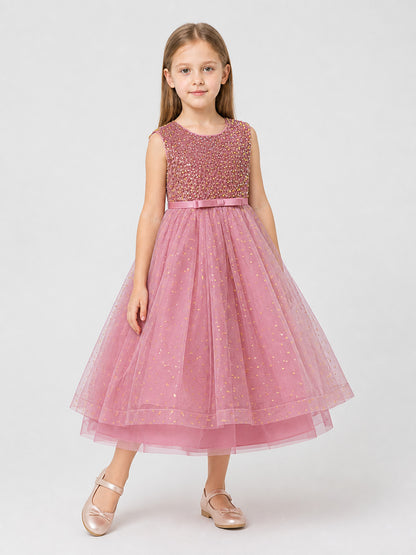Girls' Sequin Princess Dress with a Full Skirt Costume Dresses detail