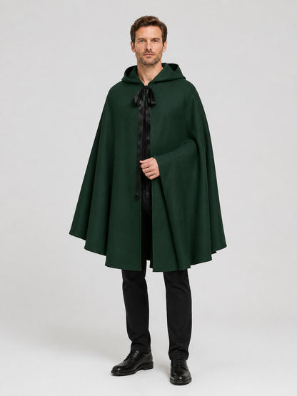 Death Cloak with Hood, Green, for Cosplay and Halloween Costume Capes detail