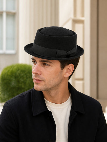 Carnival Fedora Hat with Ribbon and Bow