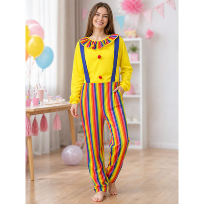 Clown Jumpsuit Costume for Stage and Halloween lifestyle