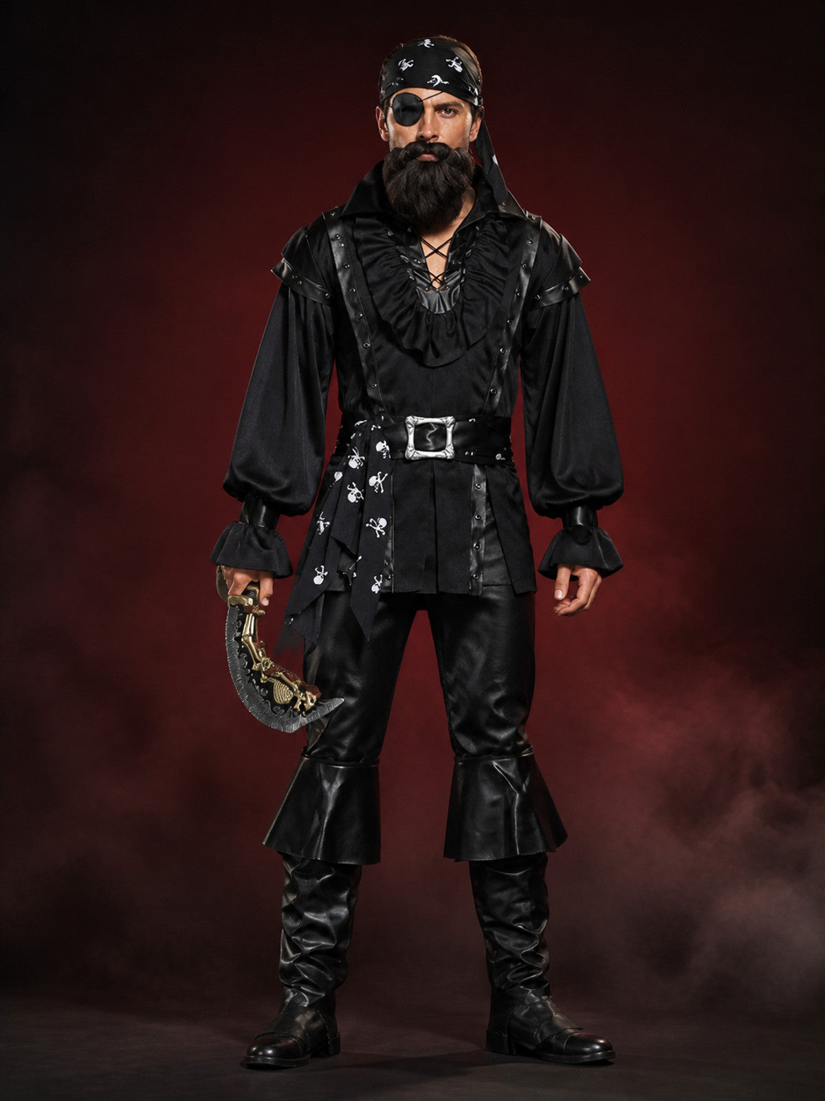 Pirate Costume with Eye Patch for Cosplay and Halloween main product view