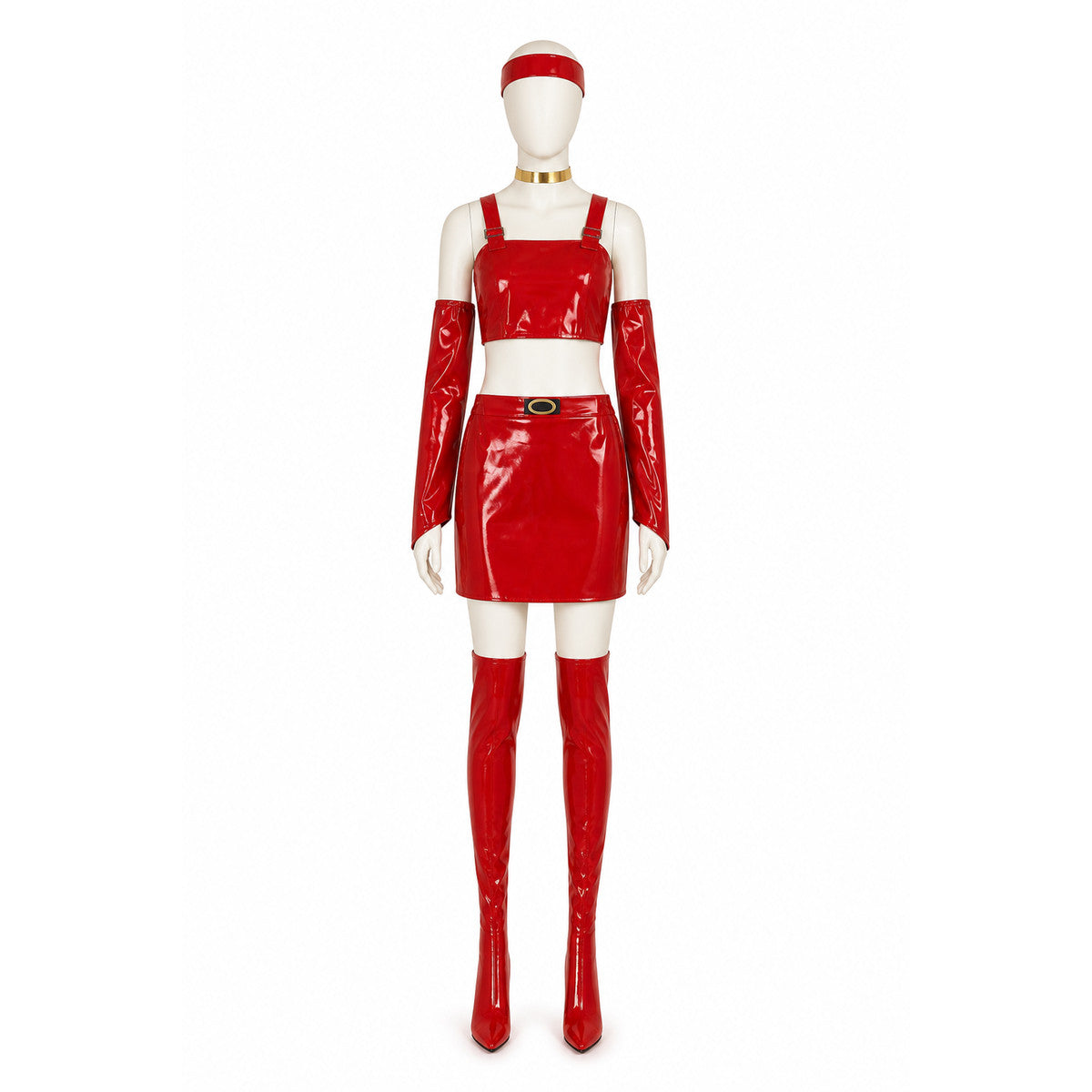 Bulma Red Cosplay Costume: Vest, Skirt, and Accessories