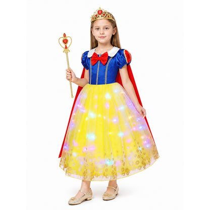 Glowing Princess Costume with Cape and Crown Costume Capes detail