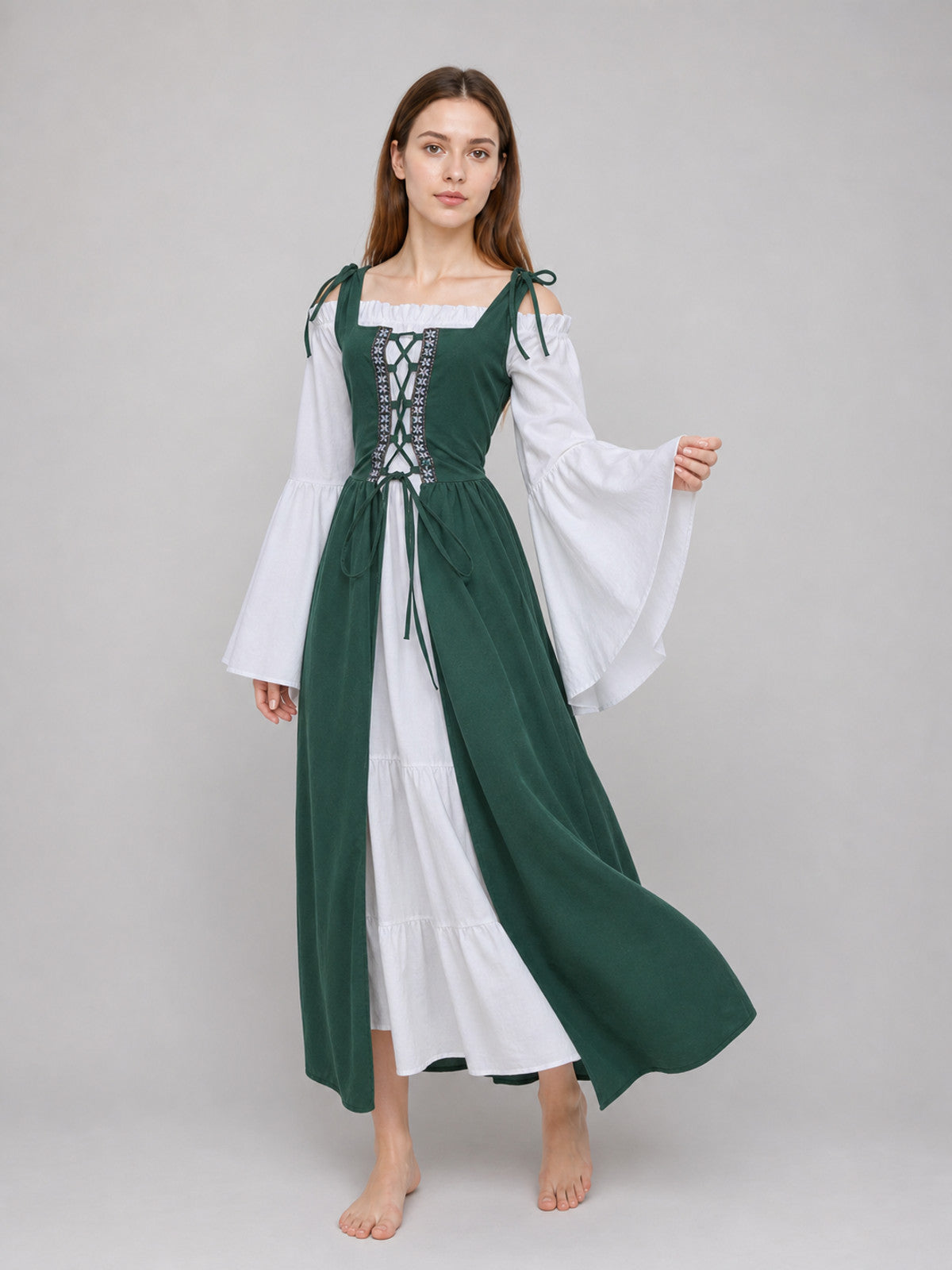 Renaissance-Style Dress with Corset Lacing