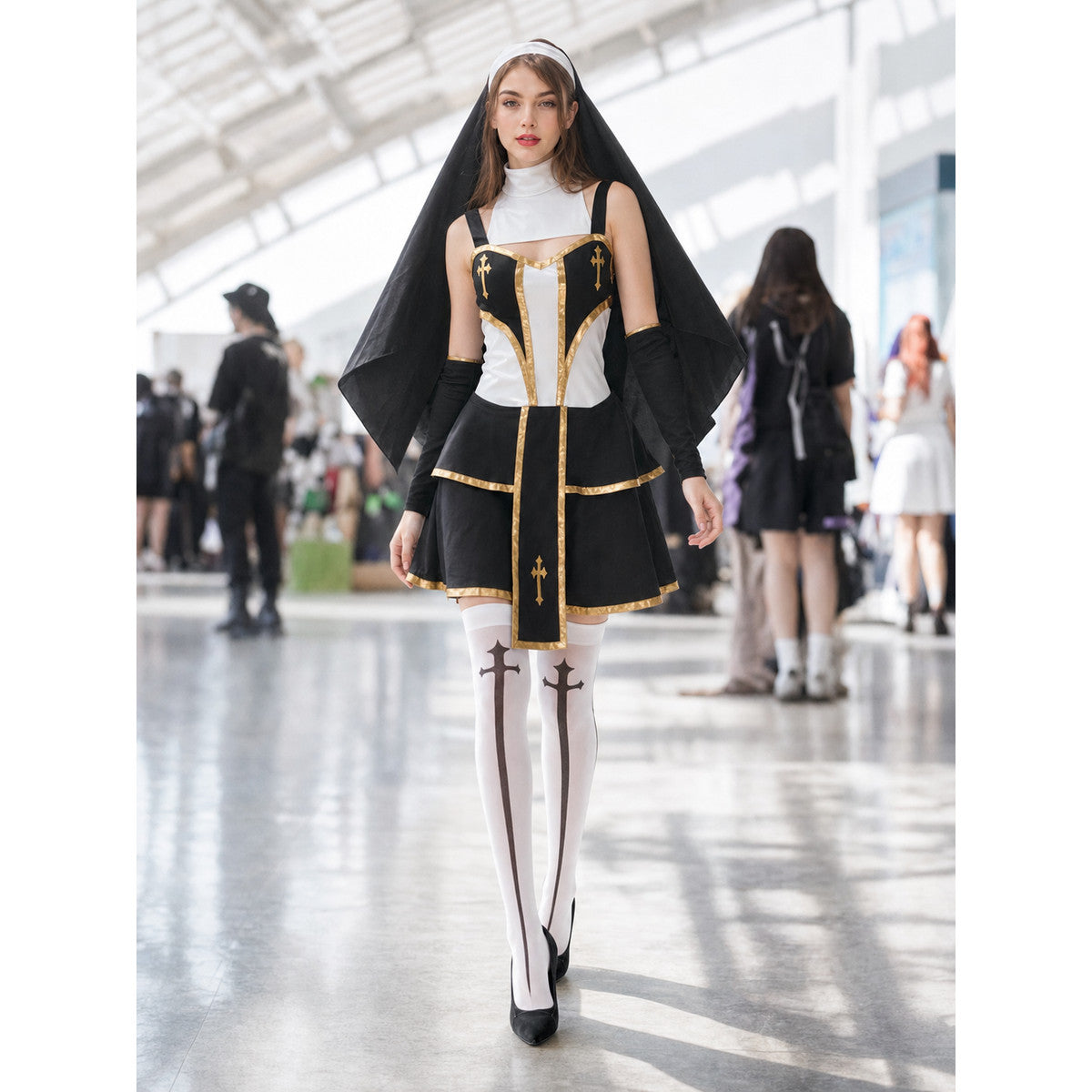 Monastic-style costume for cosplay and Halloween lifestyle view