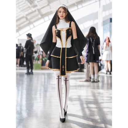 Monastic-style costume for cosplay and Halloween lifestyle view