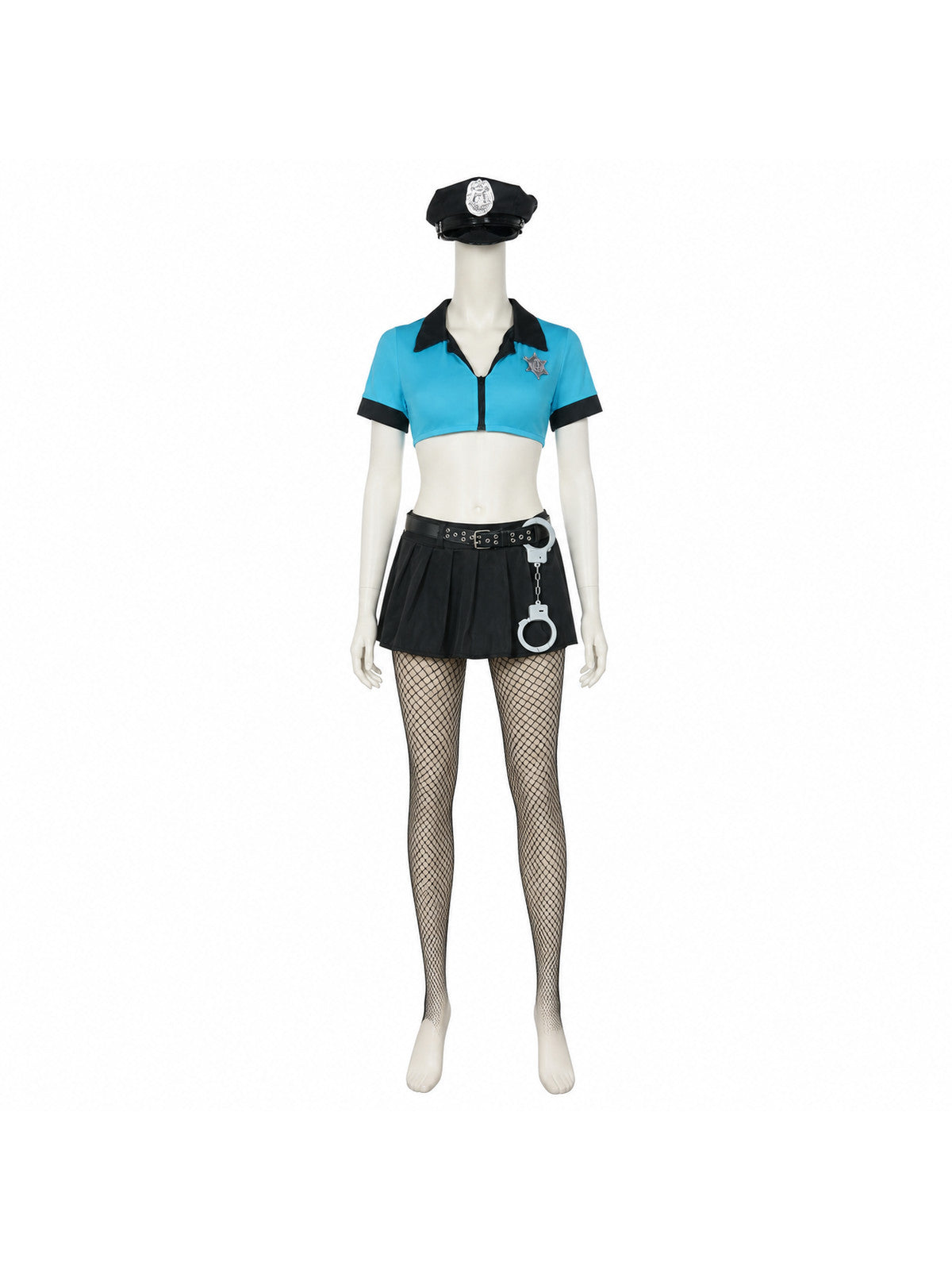 Police Costume with Skirt and Cap for Halloween