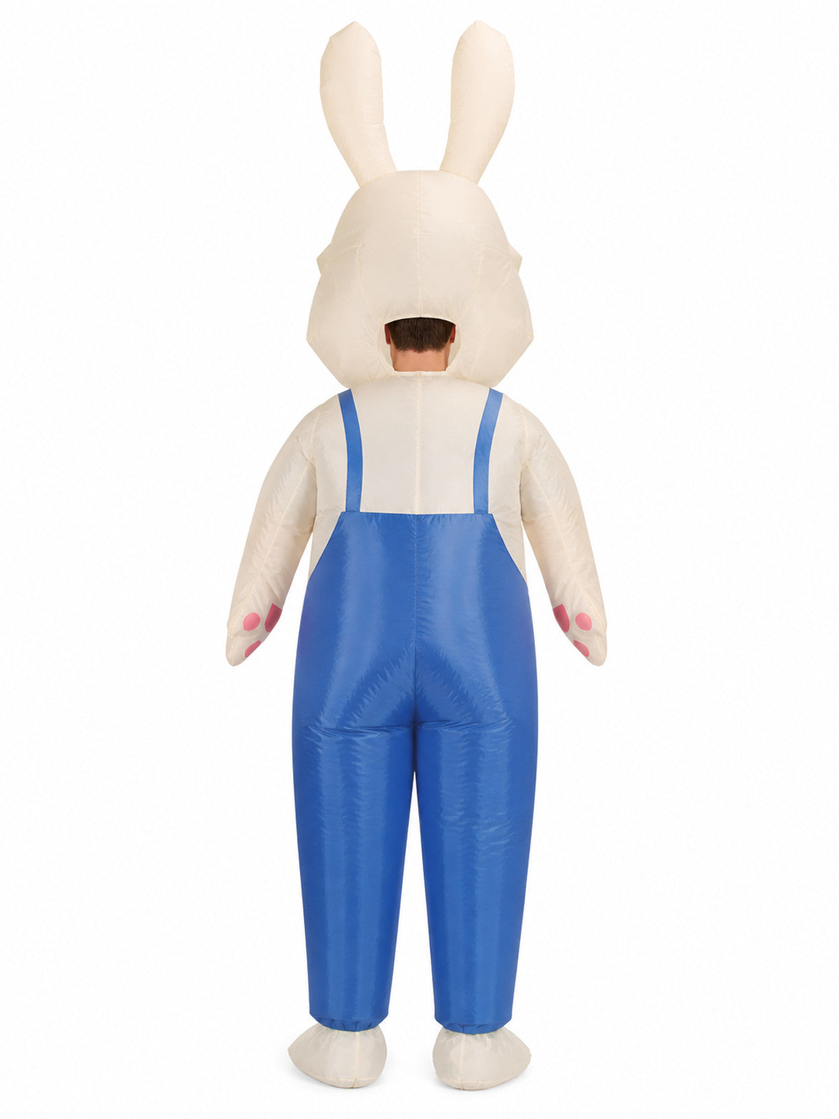 Inflatable Bunny Costume with Long Ears, Blue back view
