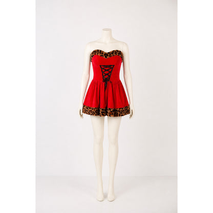 Sleeveless Dress with Leopard Trim Costume Dresses detail
