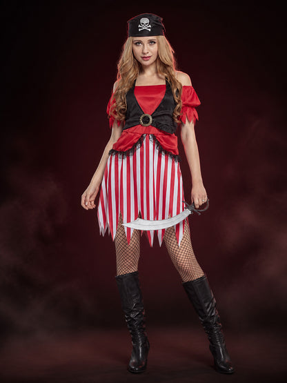 Women's Pirate Costume with Corset for Halloween main product view
