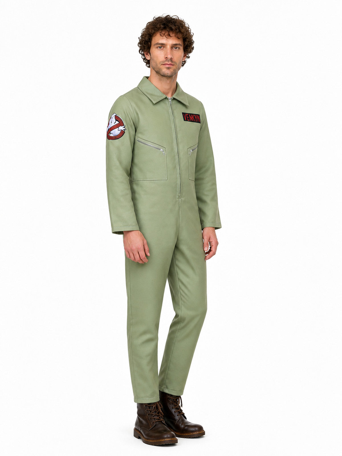 Light Green Jumpsuit with Notched Collar product detail