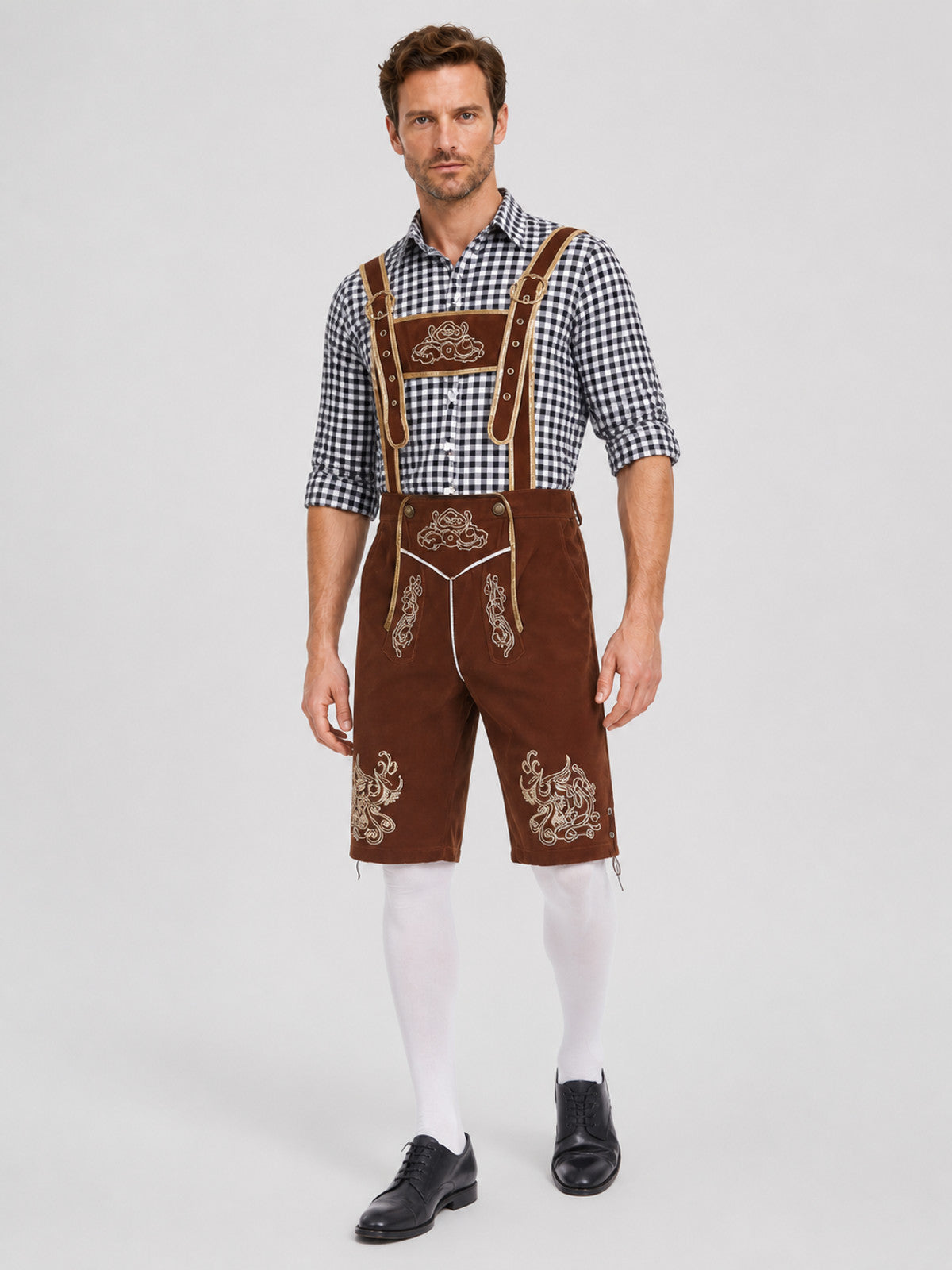 Bavarian Shorts with Suspenders and Gold Embroidery product detail