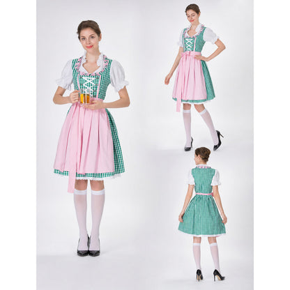 Bavarian-Style Carnival Costume with Plaid lifestyle view