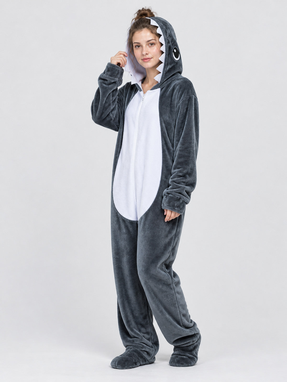 One-Piece Pajama with Hood and Sea Lion Face