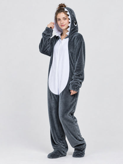 One-Piece Pajama with Hood and Sea Lion Face