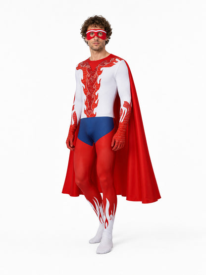 Cosplay Costume with Jumpsuit, Mask, and Cape