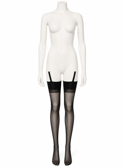 Women's Police Costume Sheer Thigh High Stockings with Garter Belt main product view