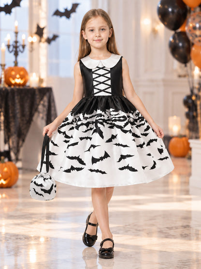 Children’s Carnival Dress with Collar and Bats lifestyle view
