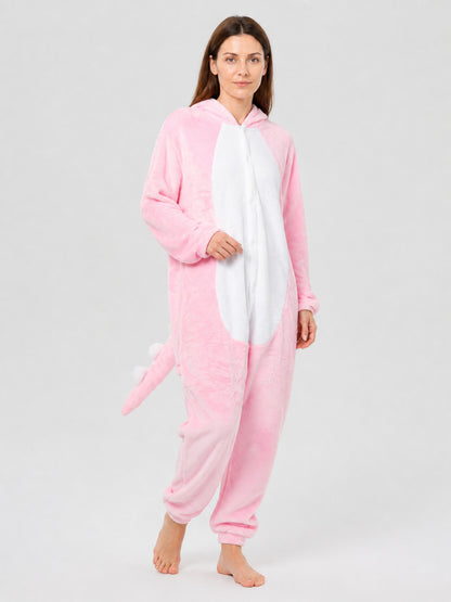 Flannel Hooded Animal Onesie Pajamas product detail