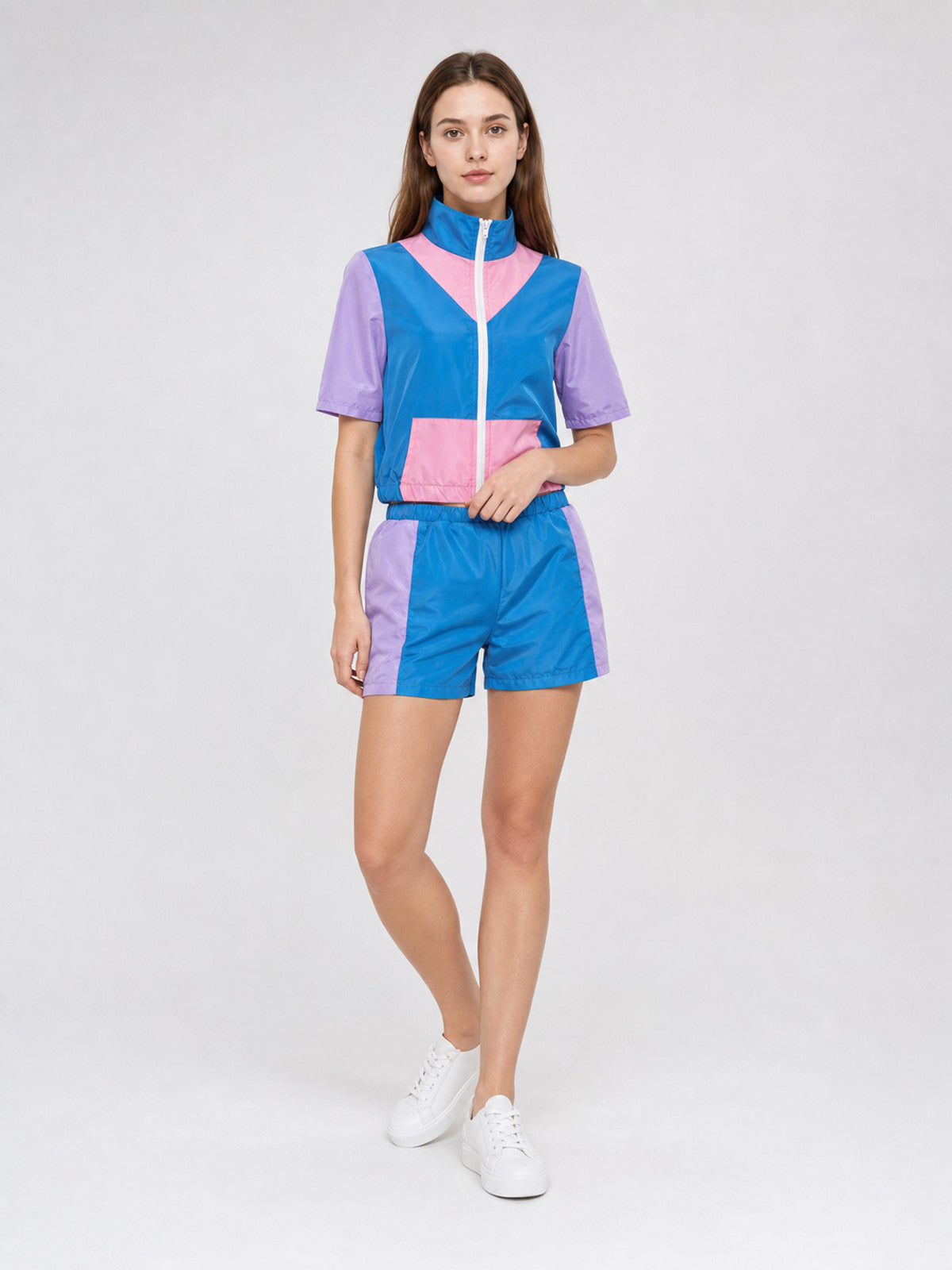 Sports Set with Shorts, Bright Color-Block Design product detail