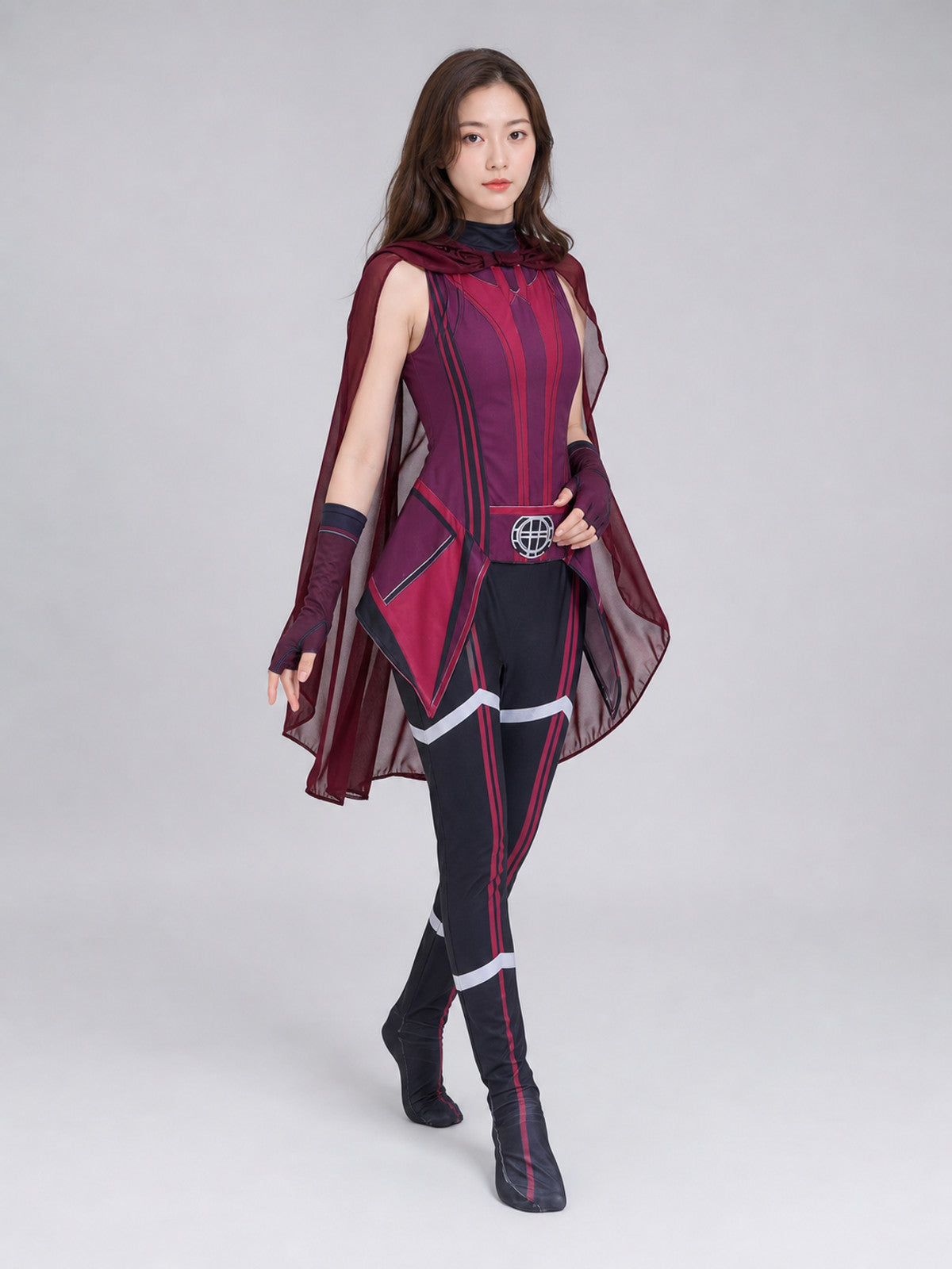 Scarlet Witch Cosplay Costume with Cape and Gloves Costume Capes detail