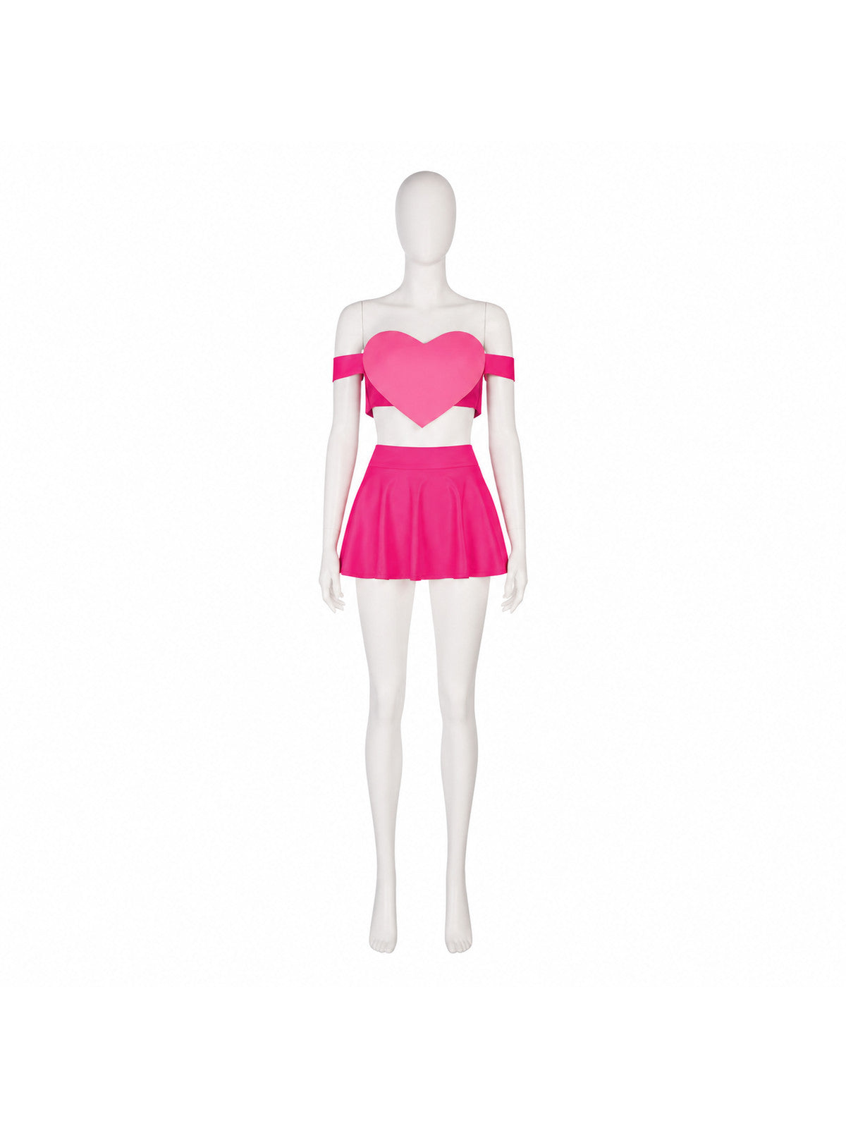 Off-the-Shoulder Crop Top and Heart Skirt Set product detail