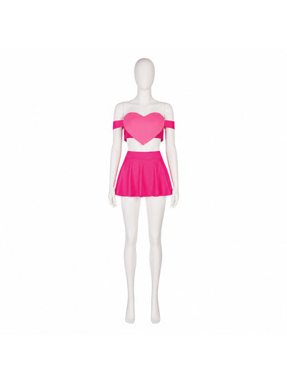 Off-the-Shoulder Crop Top and Heart Skirt Set product detail