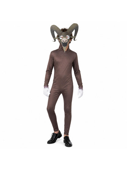Goat Monster Costume, Jumpsuit and Helmet