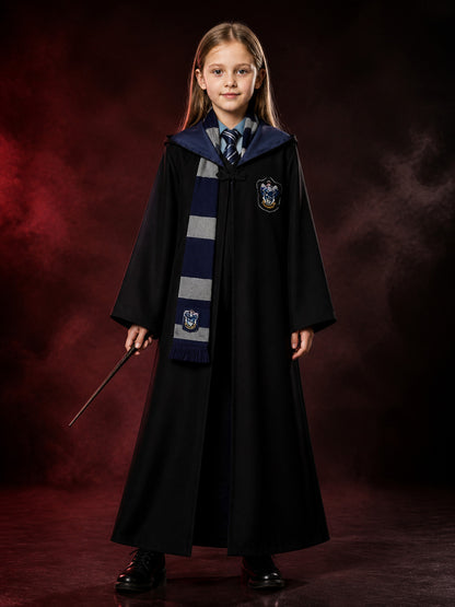 Academy Wizard Robe Costume Set, Hooded Long Robe With Tie And Scarf main product view