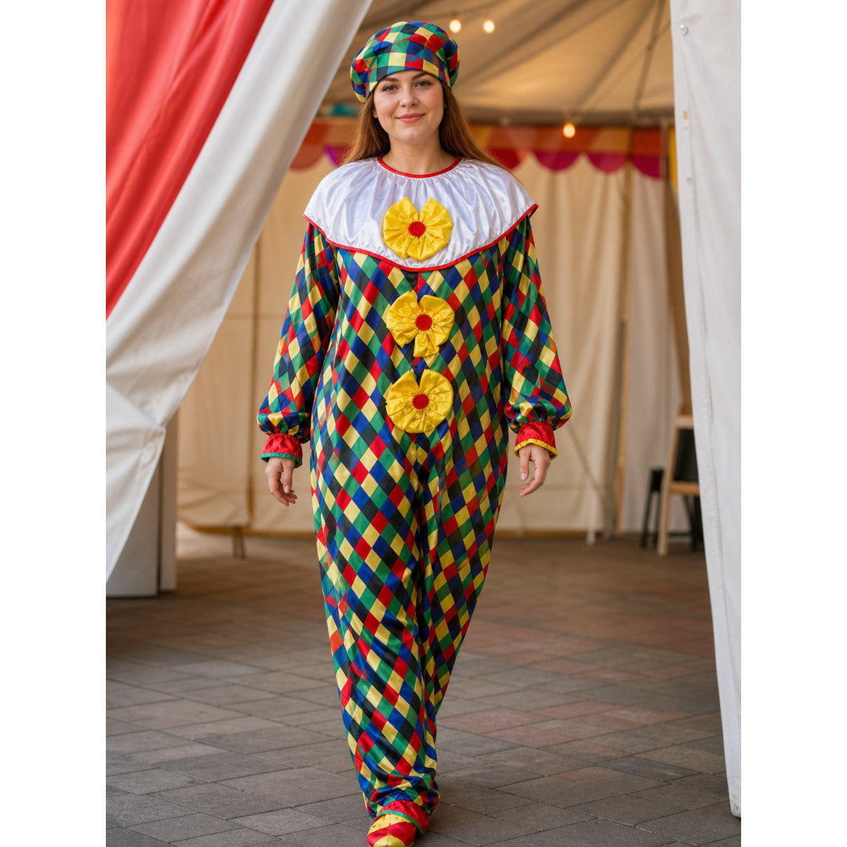 Clown Costume with Accessories and Hat lifestyle view