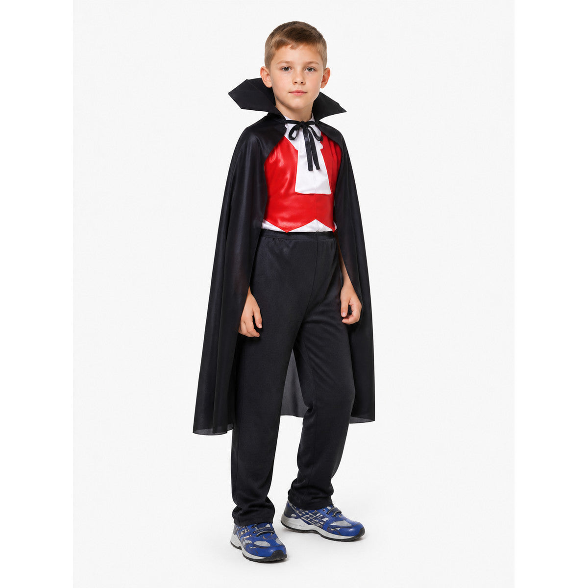 Vampire Costume with a Black Cape and Red Trim Costume Capes detail