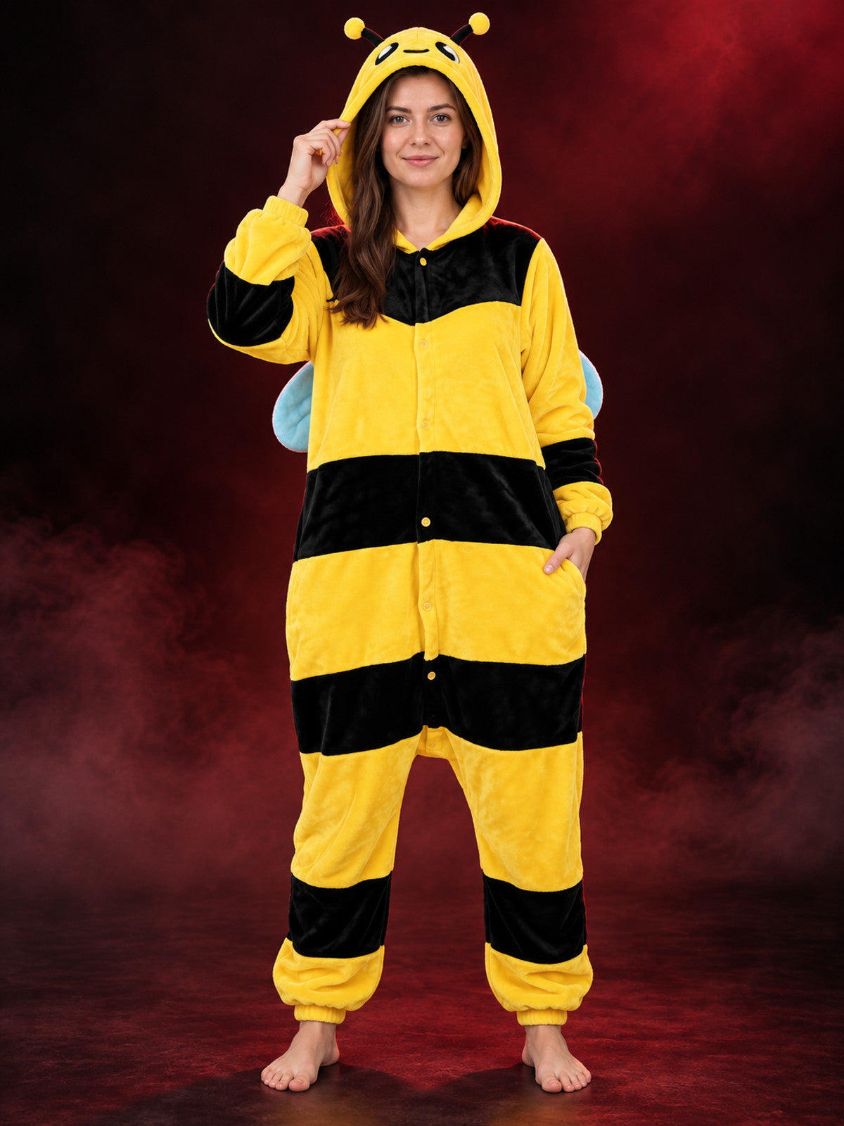 Bee Kigurumi Yellow and Black with Hood and Wings